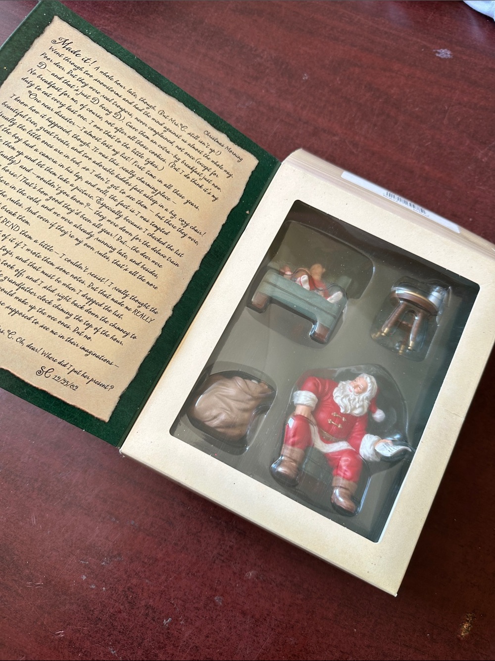 Hallmark Santa Figurine Set in Red and Green Accents